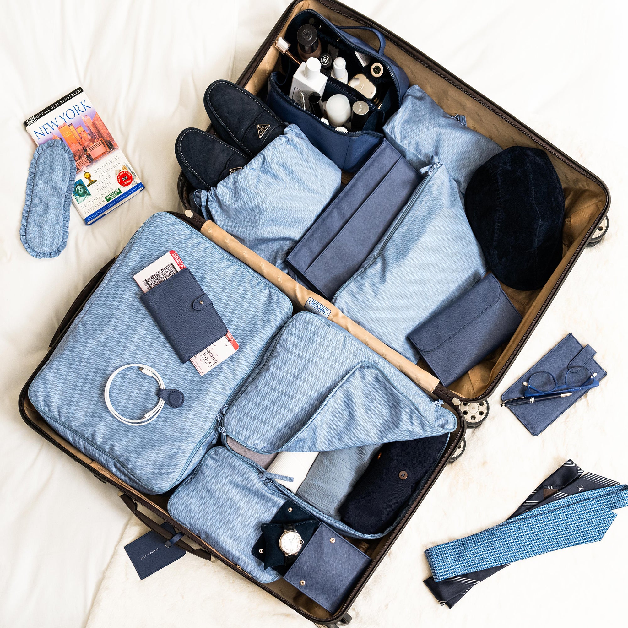 Valiz İçi Düzenleyici Set | Mavi - Pack'n Travel